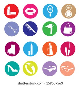 Cosmetic, make up and beauty icons.