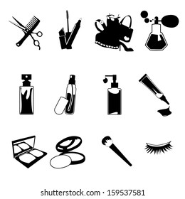 Cosmetic, make up and beauty icons.