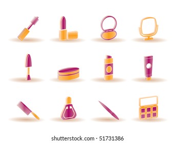 cosmetic and make up icons - vector icon set