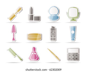 cosmetic and make up icons - vector icon set