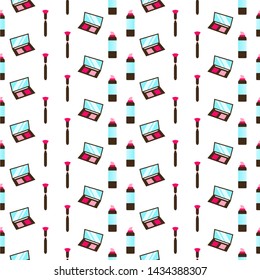 Cosmetic makeup Beauty Case Accessories Women's flat seamless pattern