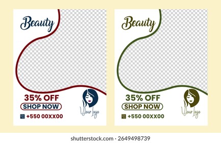 Cosmetic makeup beauty social media post template design. Cosmetic makeup pedicure banner template design.