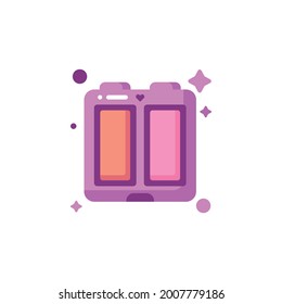 Enmascaramiento cosmético de blusher o contorno facial y resaltador en ilustraciones vectoriales aisladas y diseño plano sobre fondo blanco. 