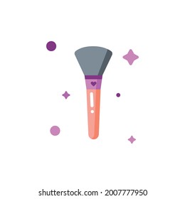 Cosmetic makeup brush in isolated vector illustration and flat design over white background. 