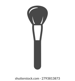 Cosmetic makeup brush tool icon vector illustration with cosmetics grooming application illustration silhouette isolated accessory aesthetic