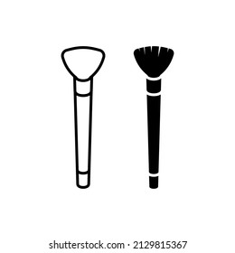icono de vector de cepillo de maquillaje cosmético para sitio web