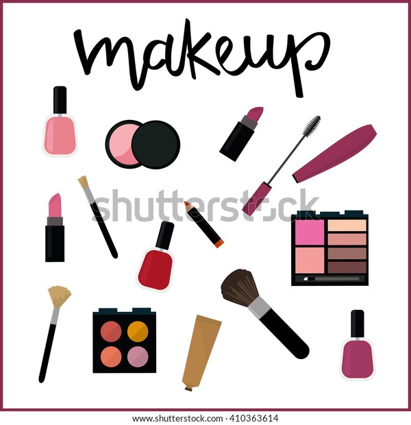 Cosmetic Makeup Kit Vector Stock Vector (Royalty Free) 410363614 ...