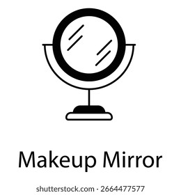 Icono cosmético del espejo del maquillaje en formato del Vector