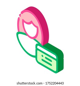 Cosmetic Manager Consultant vector isometric sign. color isolated symbol illustration