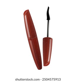 Cosmetic mascara makeup icon on a white background.