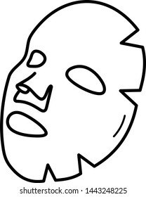 Cosmetic mask for face icon in outline style