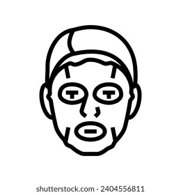 cosmetic mask face line icon vector. cosmetic mask face sign. isolated contour symbol black illustration