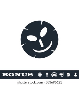 Cosmetic mask icon flat. Black pictogram on white background. Vector illustration symbol and bonus button