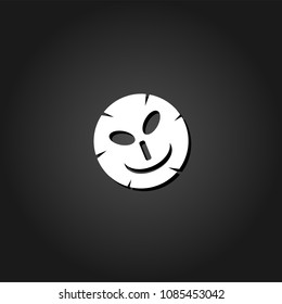Cosmetic mask icon flat. Simple White pictogram on black background with shadow. Vector illustration symbol