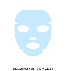Cosmetic mask sheet for face care. Facial mask template. Procedure in cosmetology, health care. Vector illustration