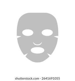 Cosmetic mask sheet for face care. Facial mask template. Procedure in cosmetology, health care. Vector illustration