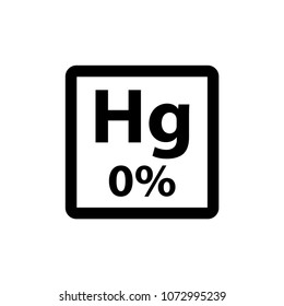 cosmetic mercury 0 % icon vector template