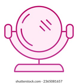 Cosmetic mirror flat icon. Round mirror pink icons in trendy flat style. Makeup mirror gradient style design, designed for web and app. Eps 10