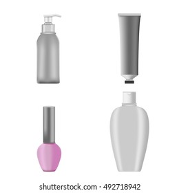 Cosmetic Mock up Products Package  Set Vector