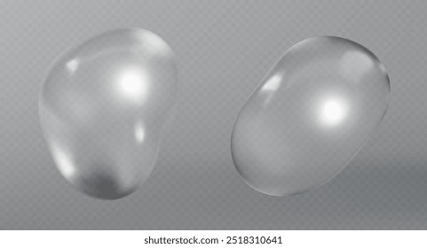 cosmetic moisturizer water molecule, Cosmetic Essence, Liquid bubble, Molecule inside Liquid Bubble on transparent background, 3d rendering