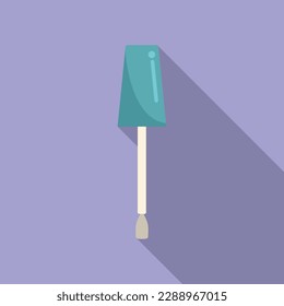 Cosmetic nail brush icon flat vector. Manicure polish. Salon spa