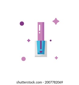 Esmalte de uñas cosmético en ilustración vectorial aislada y diseño plano sobre fondo blanco. 