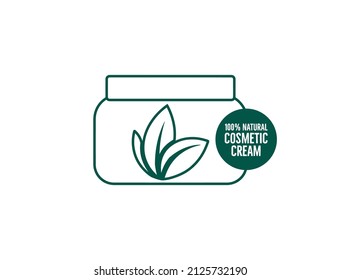 cosmetic natural cream jar vector illustration