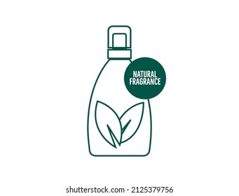 Cosmetic Natural Fragrance Bottle Icon, Line Art Vector Illustration