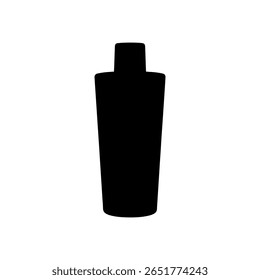Cosmetic oil bottle silhouette icon vector flat design.