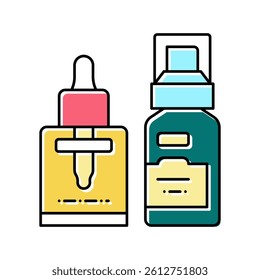 cosmetic oil for facial skin color icon vector. cosmetic oil for facial skin sign. isolated symbol illustration