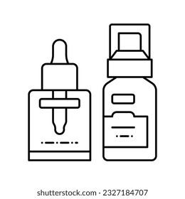 cosmetic oil for facial skin line icon vector. cosmetic oil for facial skin sign. isolated contour symbol black illustration