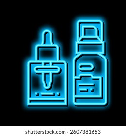 cosmetic oil for facial skin neon light sign vector. cosmetic oil for facial skin illustration