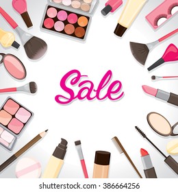 Cosmetic On Around Frame, Facial, Beauty, Makeup, Health, Lifestyle, Fashion