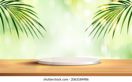 Cosmetic on background and premium podium display for product presentation branding and packaging . Stage background for natural product display. vector design.