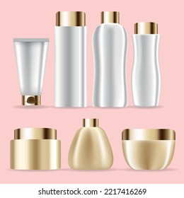 diseño de simulación de paquetes cosméticos con fondo