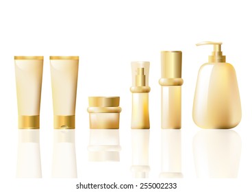 Cosmetic Package Mock-up Gold set