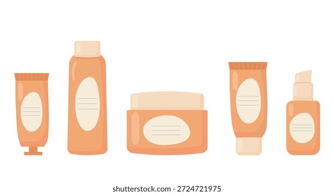Conjunto de Vector de botellas de embalaje cosmético