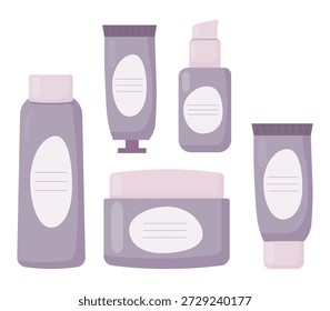 Conjunto de Vector de botellas de embalaje cosmético
