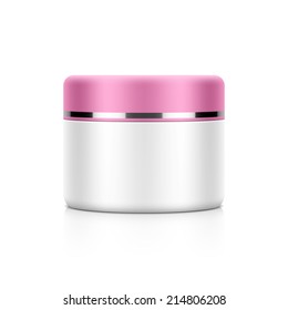 Cosmetic packaging, cream, powder or gel jar template for your design. Vector.