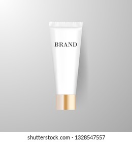 Cosmetic packaging design. 3d realistic vector illustration. Cosmetics mockup for branding
