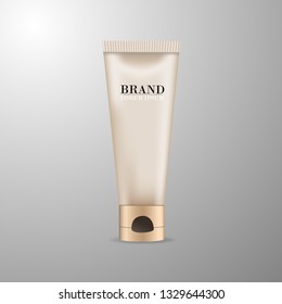 Cosmetic packaging design. 3d realistic vector illustration. Cosmetics mockup for branding