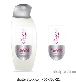 Cosmetic Packaging design, shampoo bottle templates on White background