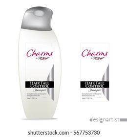 Cosmetic Packaging design, shampoo bottle templates on White background