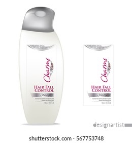 Cosmetic Packaging design, shampoo bottle templates on White background