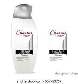 Cosmetic Packaging design, shampoo bottle templates on White background