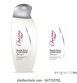 Cosmetic Packaging design, shampoo bottle templates on White background