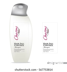 Cosmetic Packaging design, shampoo bottle templates on White background