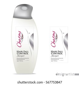 Cosmetic Packaging design, shampoo bottle templates on White background