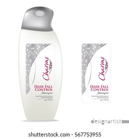Cosmetic Packaging design, shampoo bottle templates on White background
