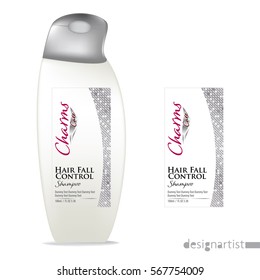 Cosmetic Packaging design, shampoo bottle templates on White background